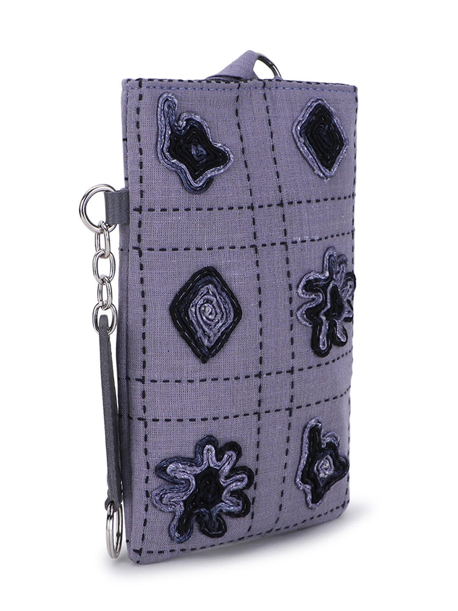 Spice Art Grey Embellished Medium Mobile Pouch