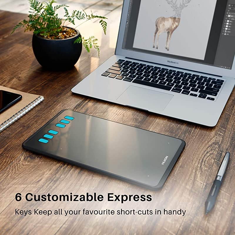 Inspiroy H640P Graphics Drawing Tablet Android Support with Battery-Free Stylus and 8192 Pressure Sensitivity