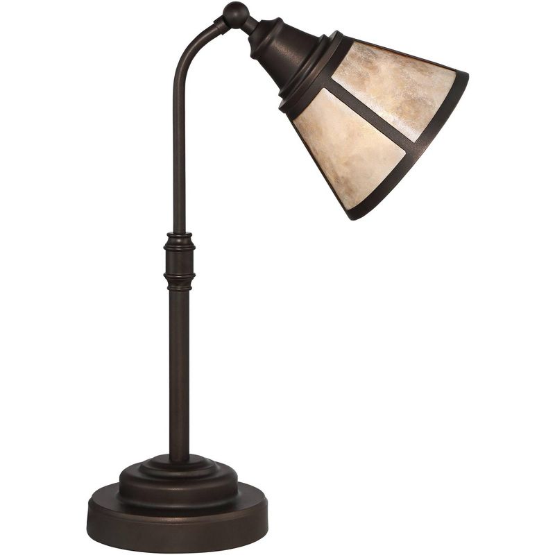 23" Iron/Seeded Glass Axel Farmhouse Industrial Task Lamp (Includes LED Light Bulb) Black - JONATHAN Y