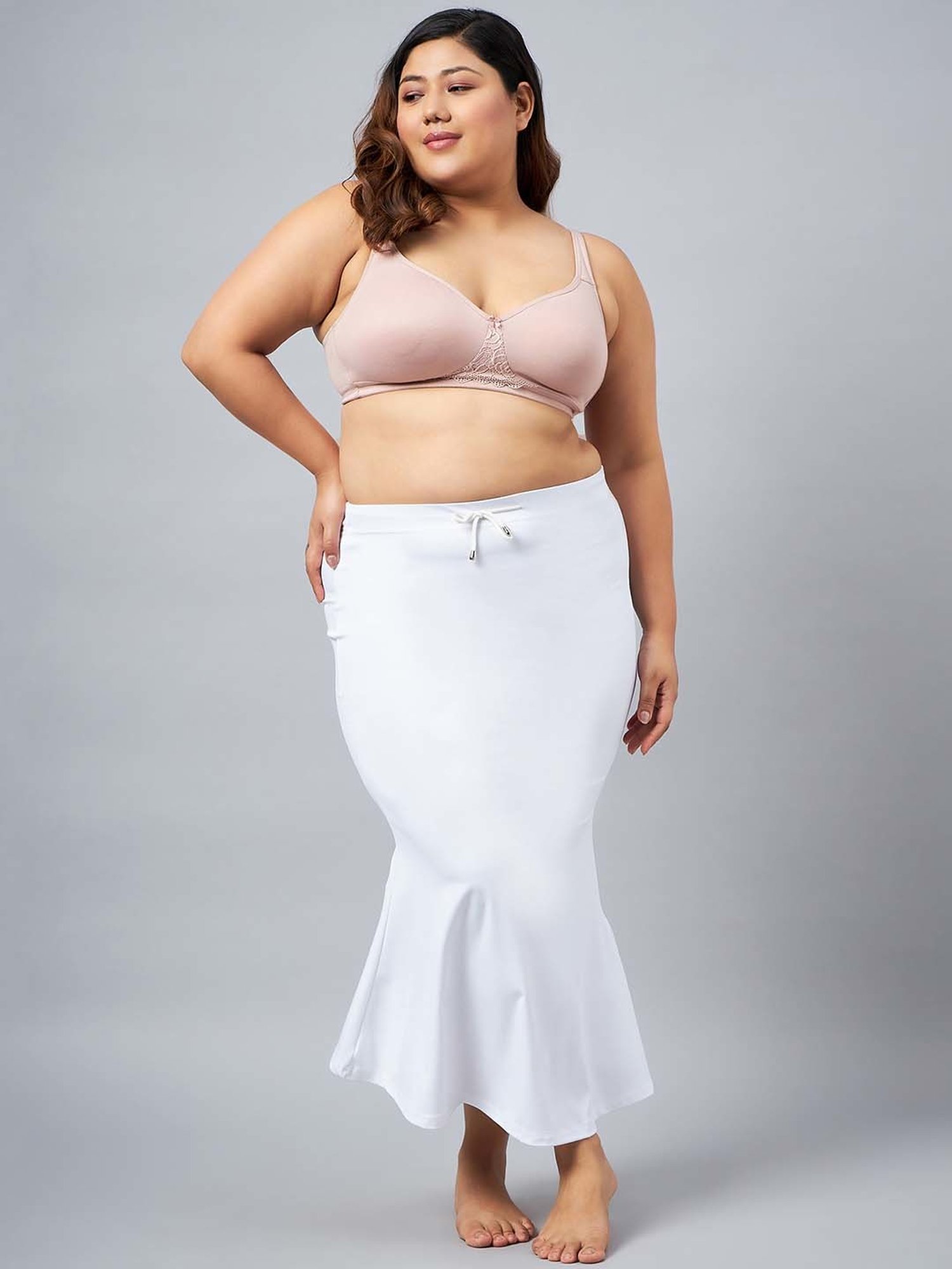 Secrets By ZeroKaata Black & White Plain Saree Shapewear - Pack Of 3