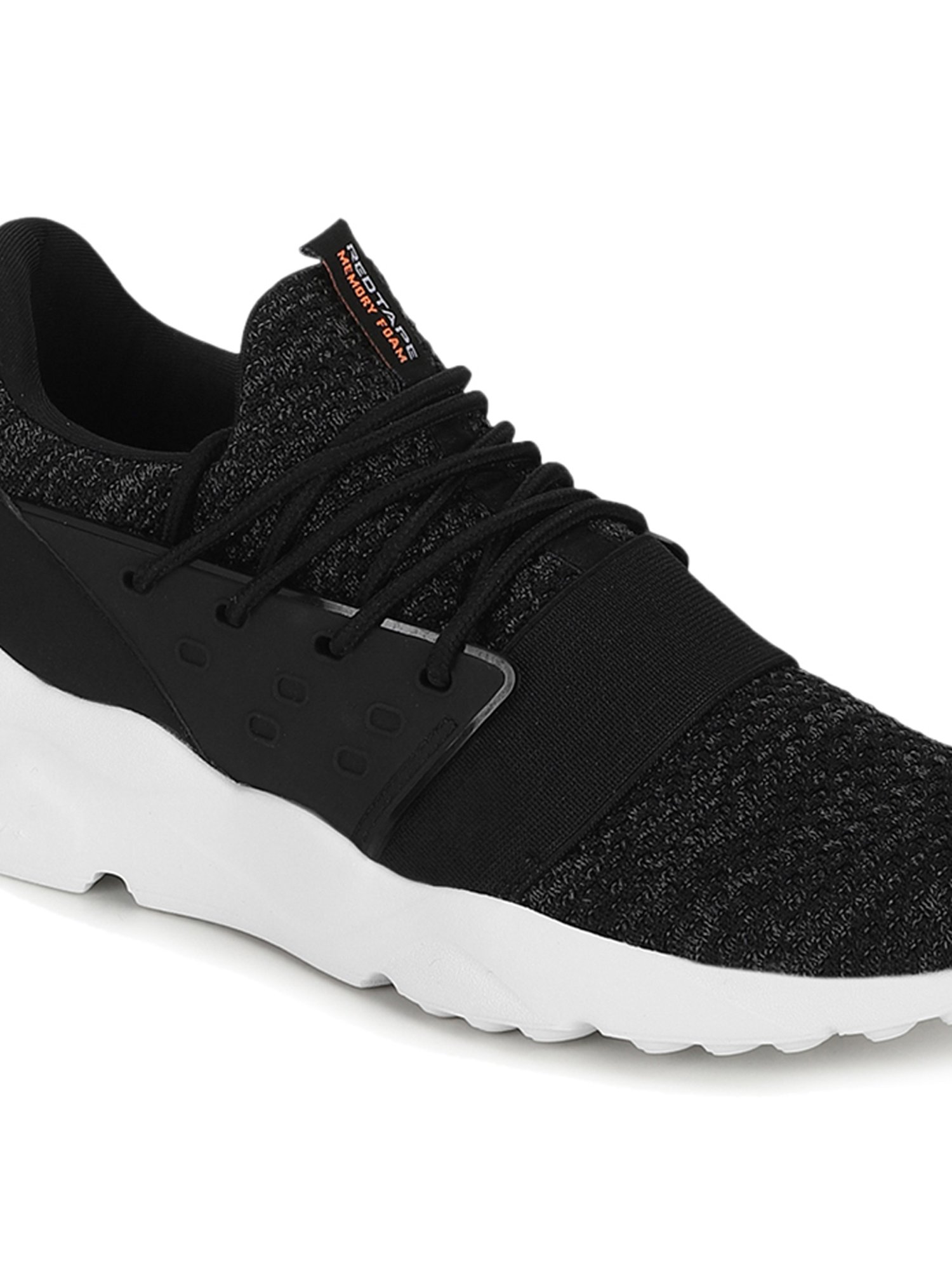 Red Tape Black Walking Shoes