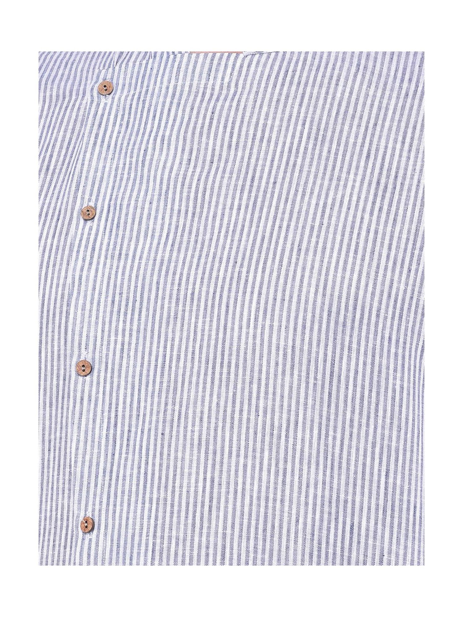 Tabard Blue & White Striped Kurta & Churidar Set