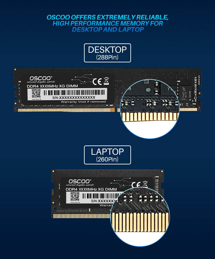 OSCOO Memory Ram DDR4  High Performance For Laptop Notebook