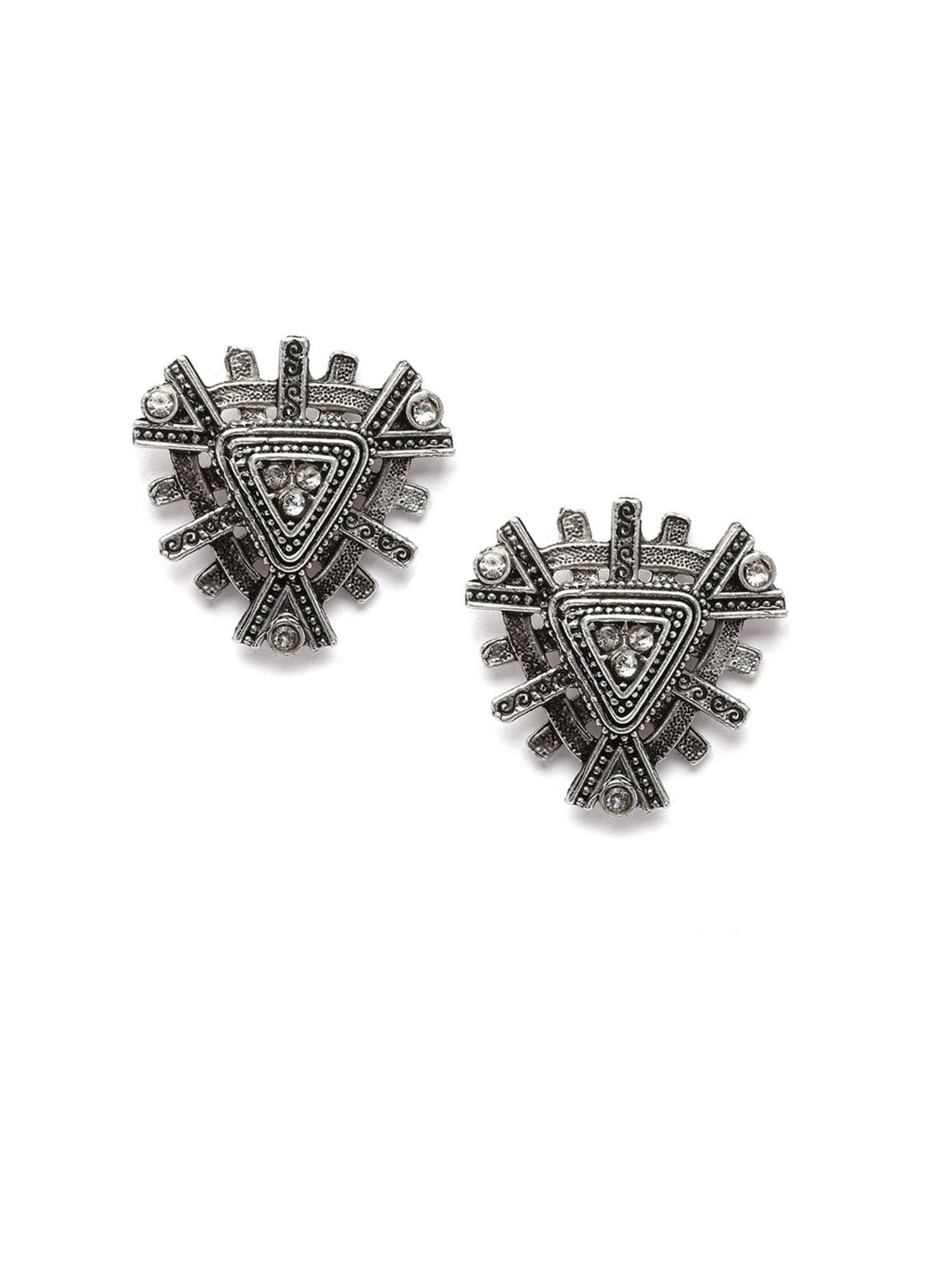 Karatcart Oxidised Silver Stud Earring for Women