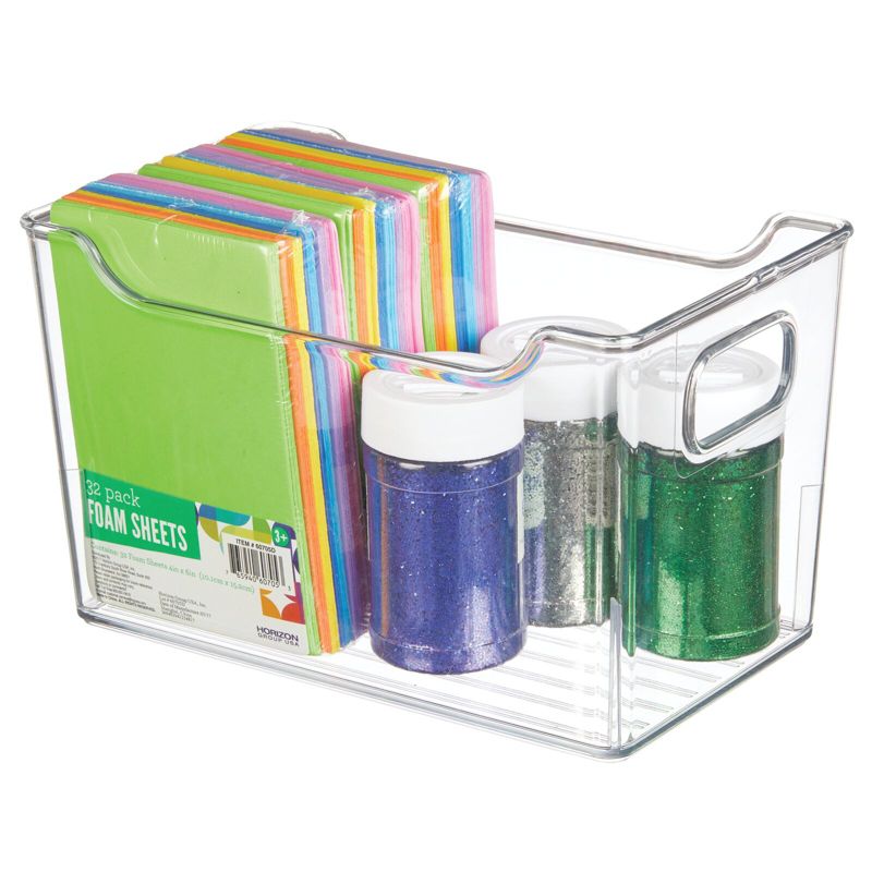 mDesign Plastic Storage Bin for Art and Craft Supplies, 8 Pack - Clear