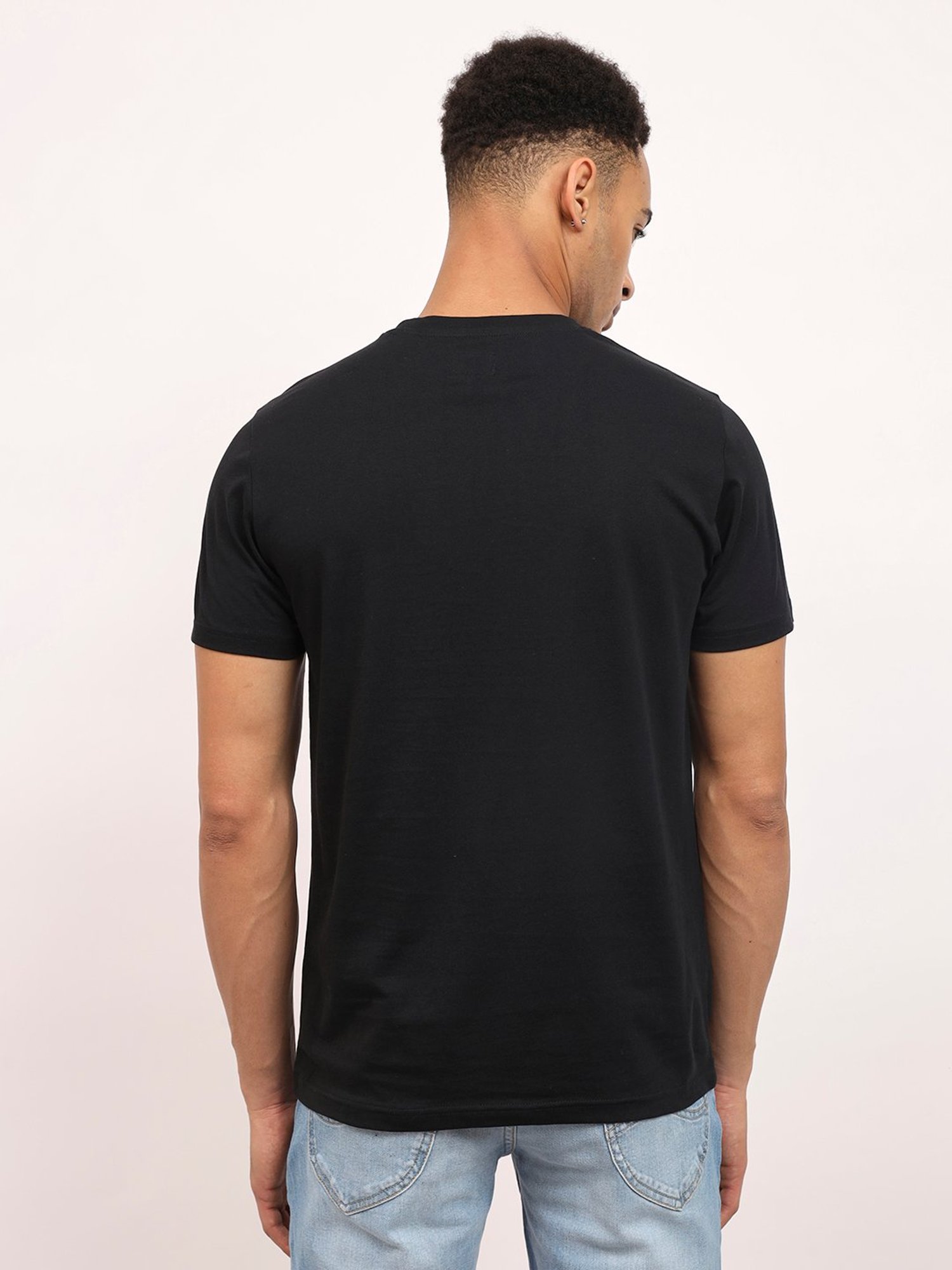 Lee Black Slim Fit Printed Crew T-Shirt