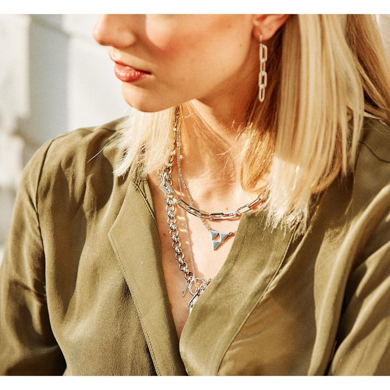 Sanctuary Project Flat Chain Link Necklace Silver