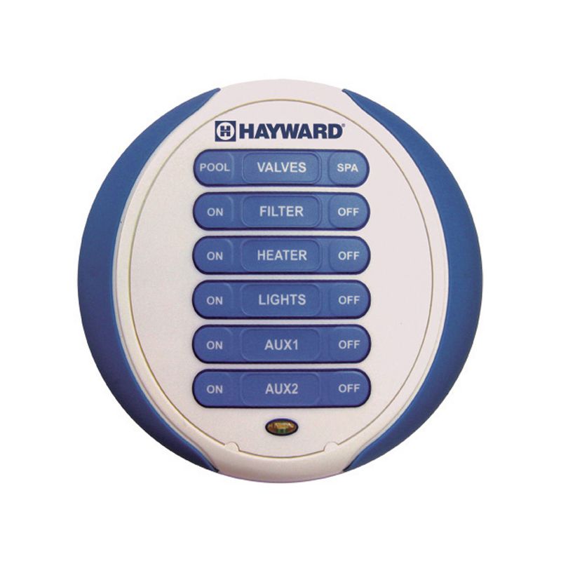Hayward AQL2-SS-RF Compact Battery Operated 6 Function Wireless Hot Tub Spa Side Accessory, Remote Control Only with LED and 2 Auxiliary Outputs