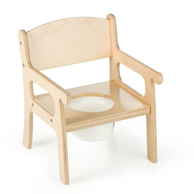 Little Colorado 028UNF Deluxe Stable Sturdy Comfortable Plywood Potty Training Bathroom Chair for Children with Toilet Paper Holder and Book Rack