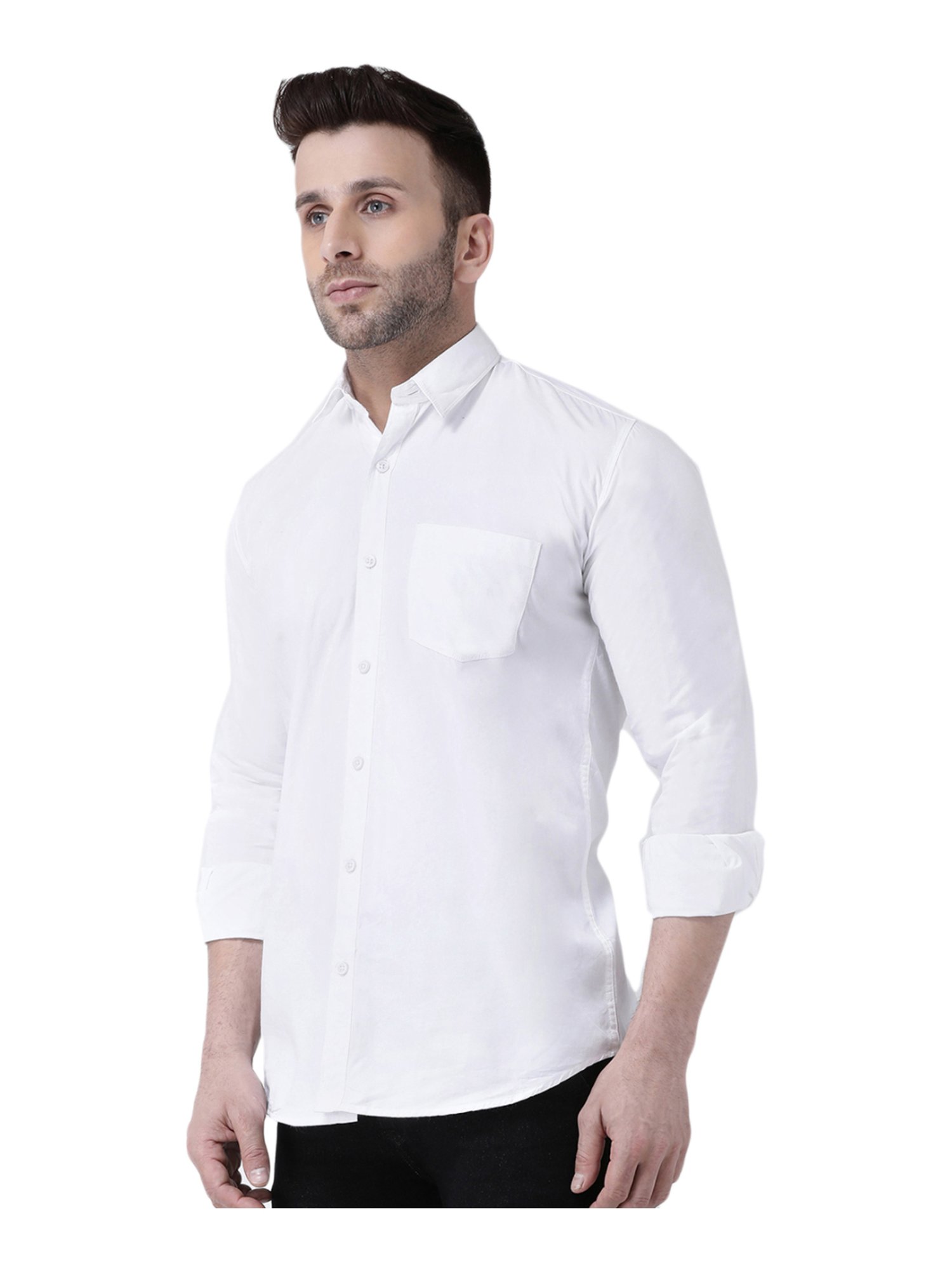 Hang Up White Cotton Slim Fit Shirt