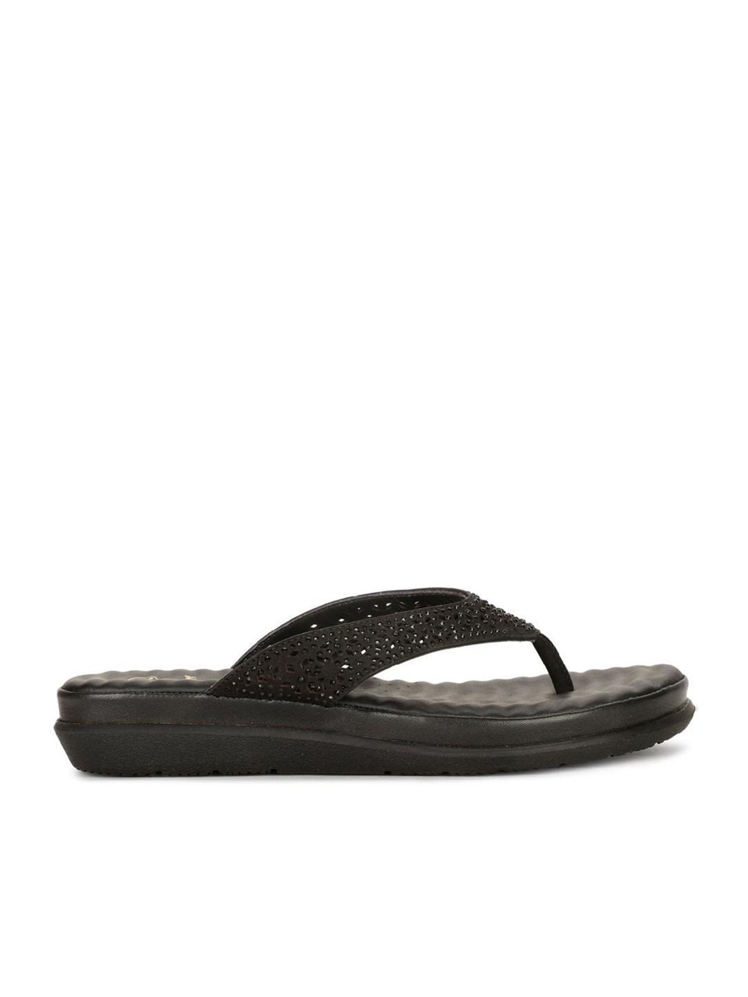 Scholl by Bata Women's Black Thong Sandals