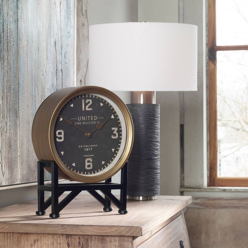 Shyam Table Clocks Black/Brass - Uttermost