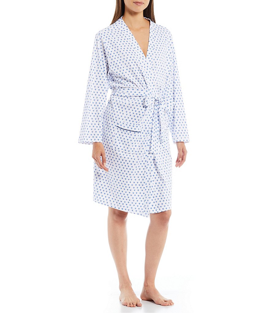 PJ Salvage Solid Ribbed Knit Long Wrap Robe