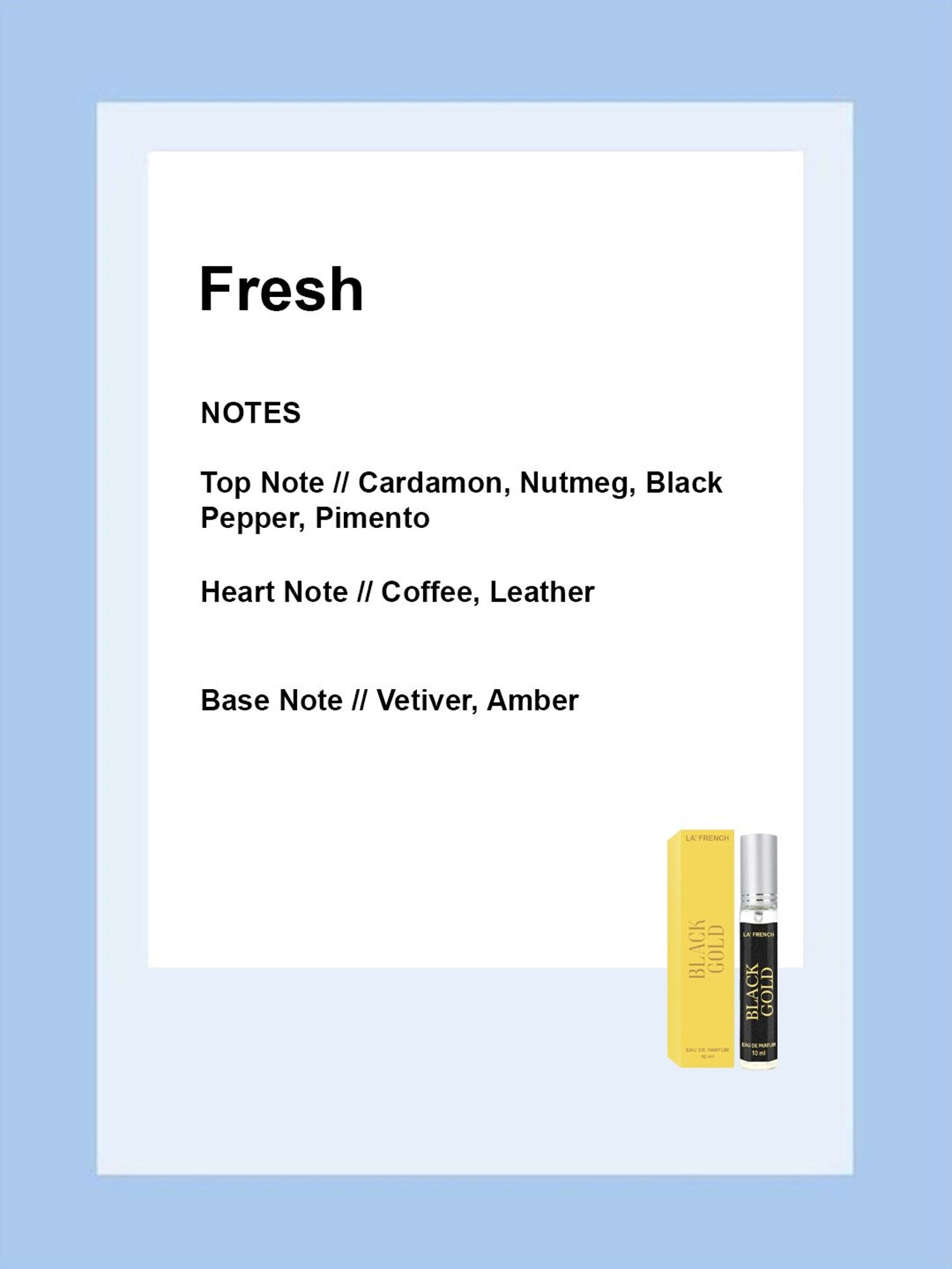 La'french Black Gold Eau de Parfum for Men - 10 ml