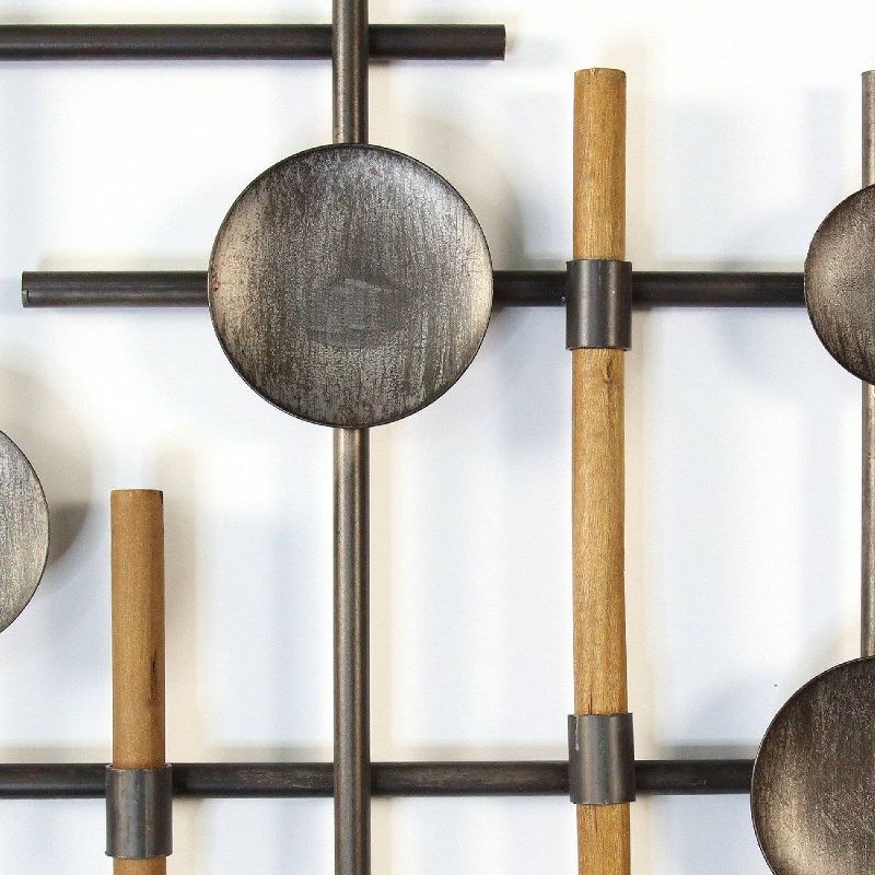 39.37" x 23.62" Metal and Wood Wall Sculpture Gunmetal - Stratton Home Décor