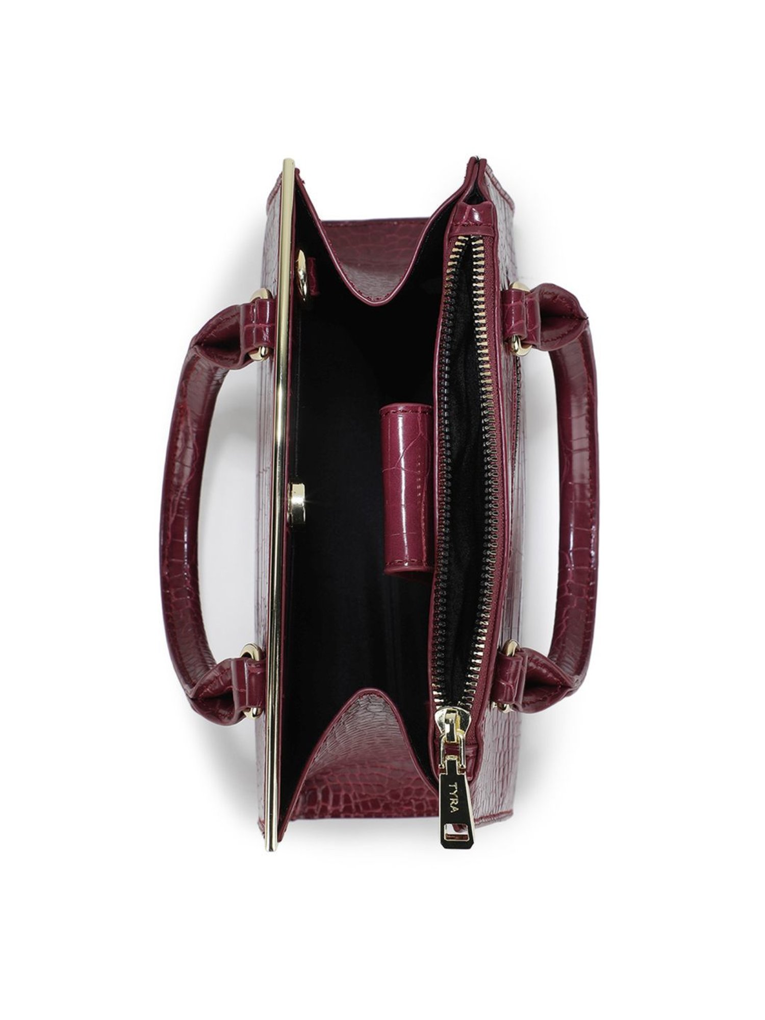 Tyra Calla Wine Textured Faux Leather Handbag