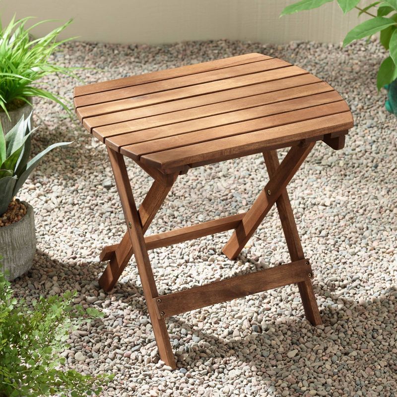 Teal Island Designs Monterey 20" Wide Natural Wood Outdoor Side Table
