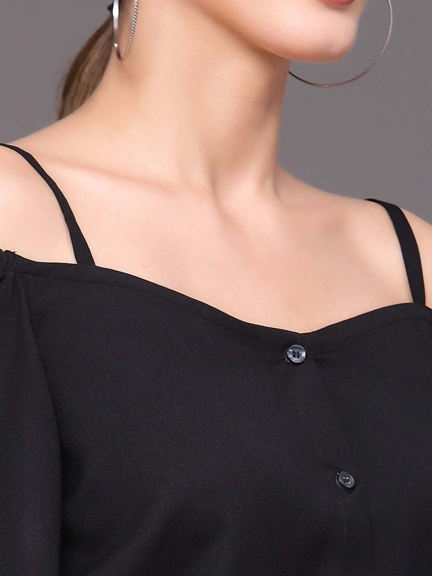 SELVIA Black Regular Fit Top