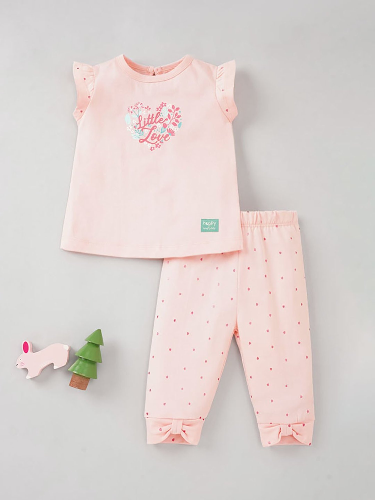 Ed-a-Mamma Baby Pink Printed Top with Pants