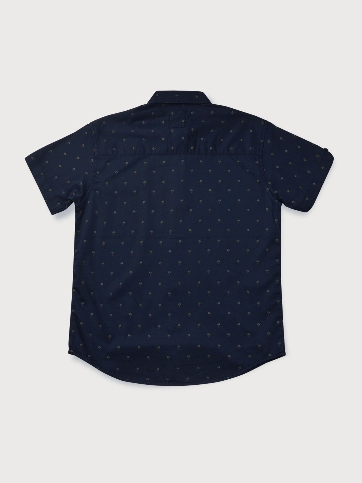 Palm Tree Kids Navy Cotton Printed Shirt