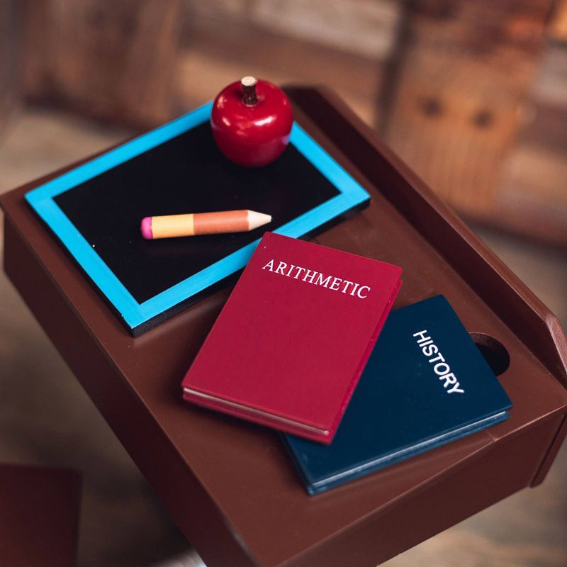 The Queen's Treasures 18 Inch Doll Accessory 6 Piece Set, 3 School Books, Apple, Pencil, Chalk Board