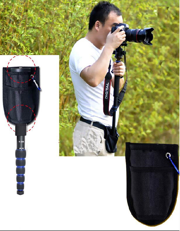 Koolehaoda Lightweight Portable 63-inches Camera Aluminium Monopod with Folding Three Feet Support Stand. 6-Section Leg, Leg max Diameter: F28MM, Folding Length: 42cm /16.5inch(K-266 Blue)