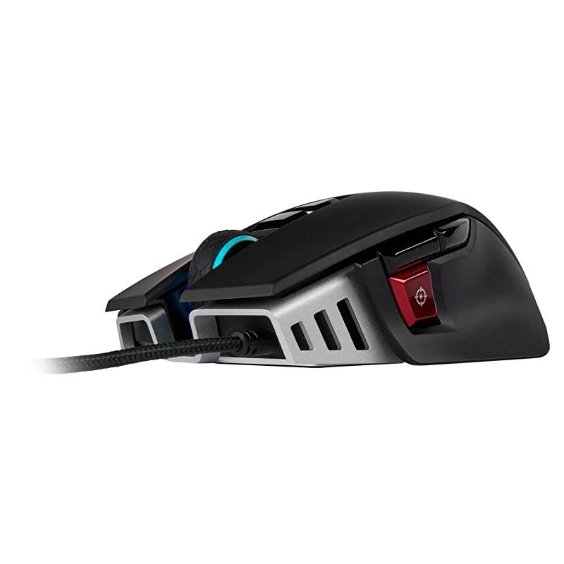 M65 ELITE RGB FPS Gaming Mouse 18000 DPI Optical Sensor Adjustable DPI Sniper Button Tunable Weights Black