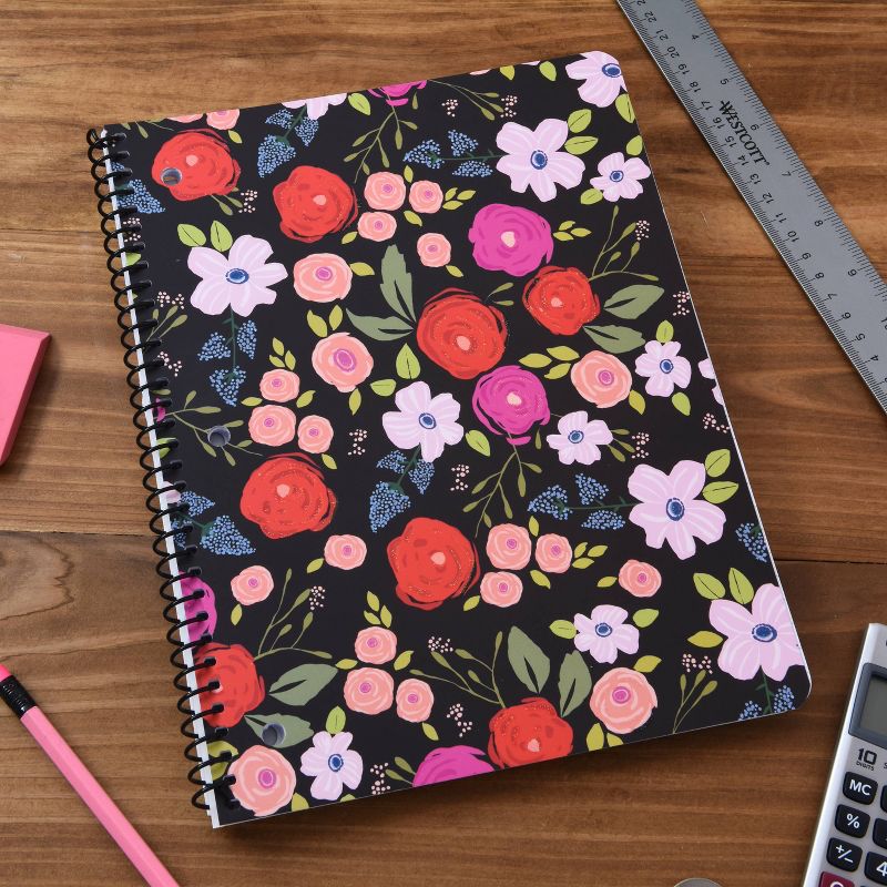 Spiral Notebook 1 Subject Wide Ruled Pansies - Gartner Studios