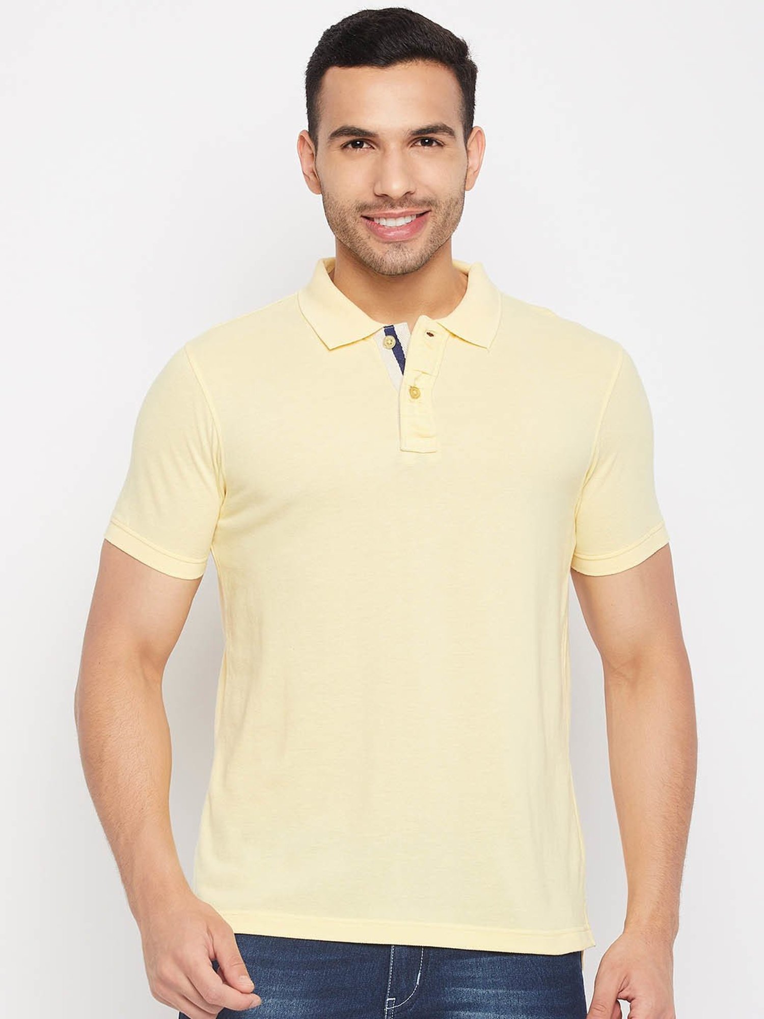 Club York Light Yellow Regular fit Polo T-Shirt