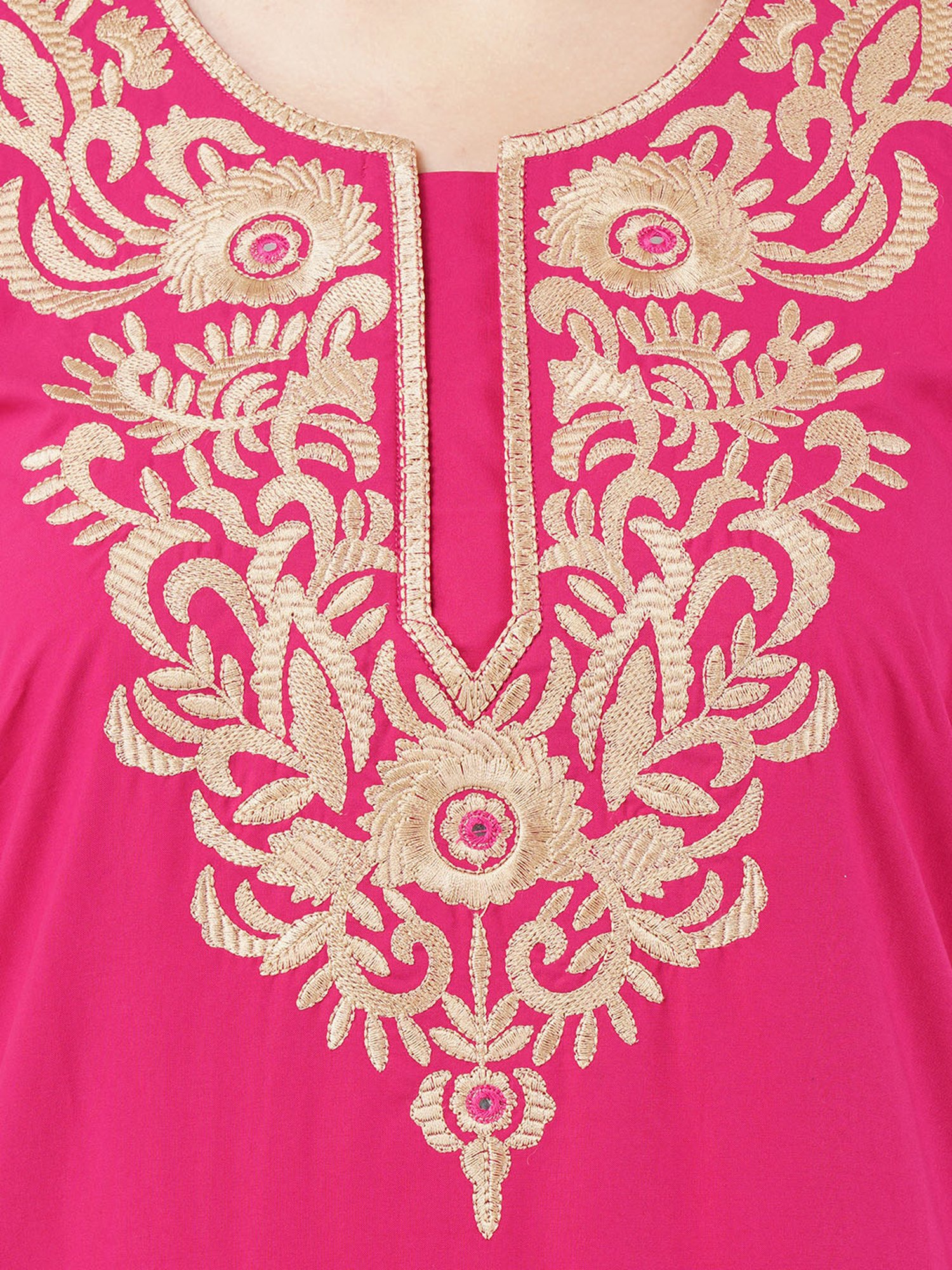 KOI SLEEPWEAR Dark Pink Embroidered Nighty