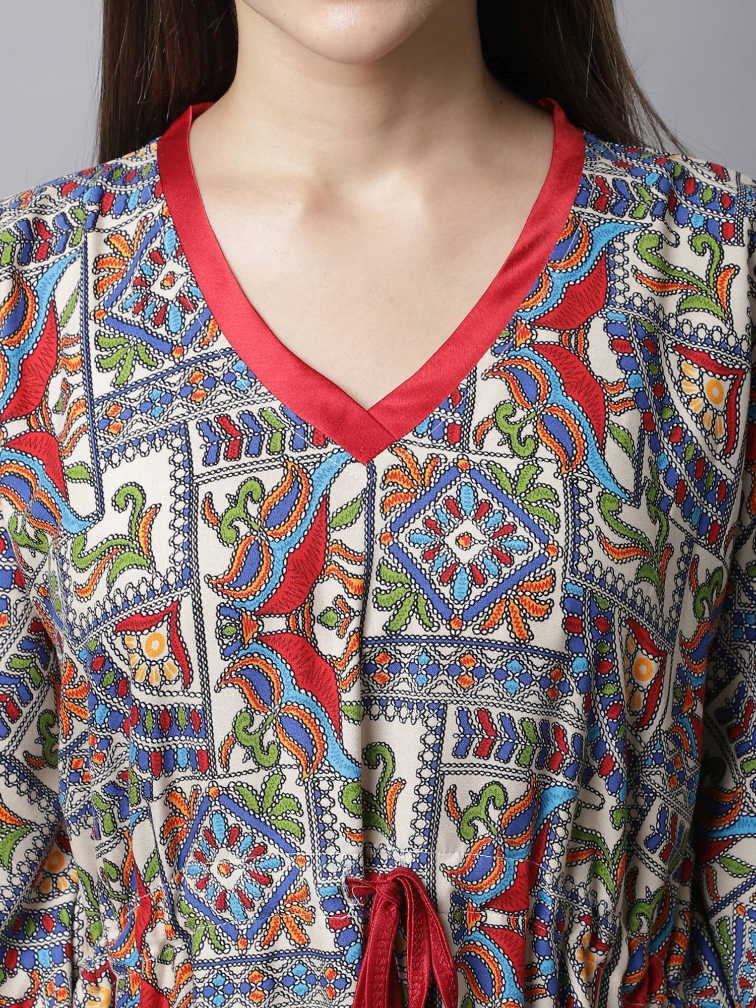 Boston Club Multicolored Cotton Printed Kaftan