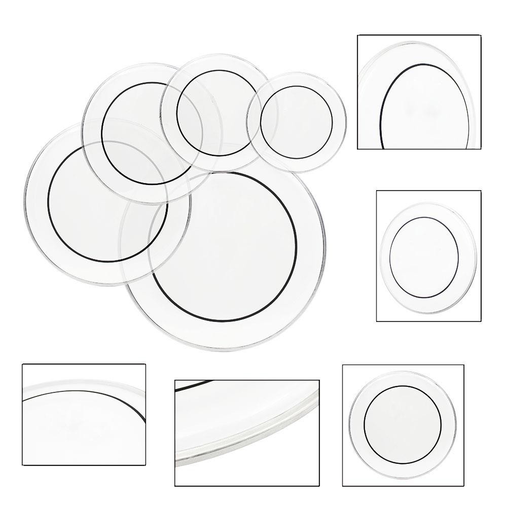 New Professional 12" 13" 14" 16" 22" PET Drum Heads Drum Skins Set Transparent