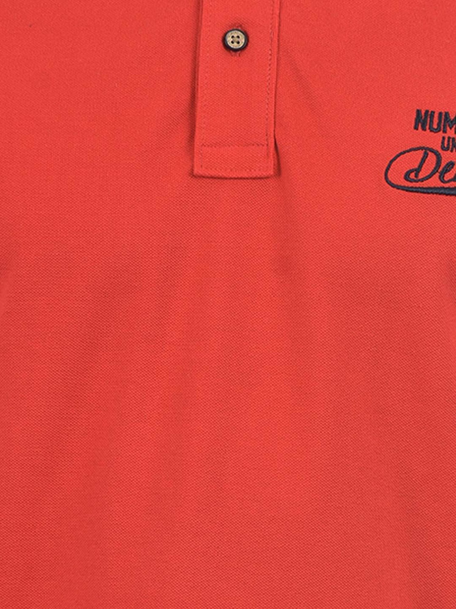 Numero Uno Red Cotton Slim Fit Polo T-Shirt
