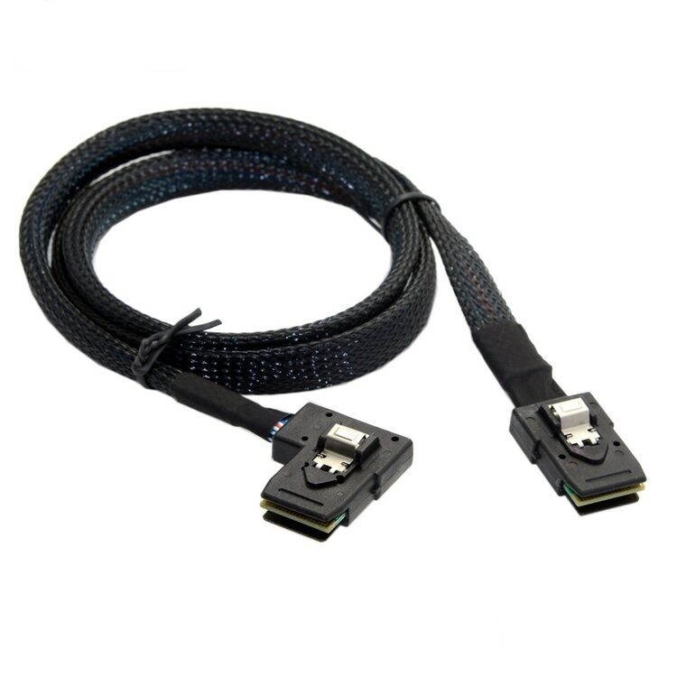Plugadget 90 degree Right Left angle L type SATA cable Mini SAS Cable Mini SAS 36P to 36 Pin SFF-8087 to SFF8087 HD Data Cable 0.8M