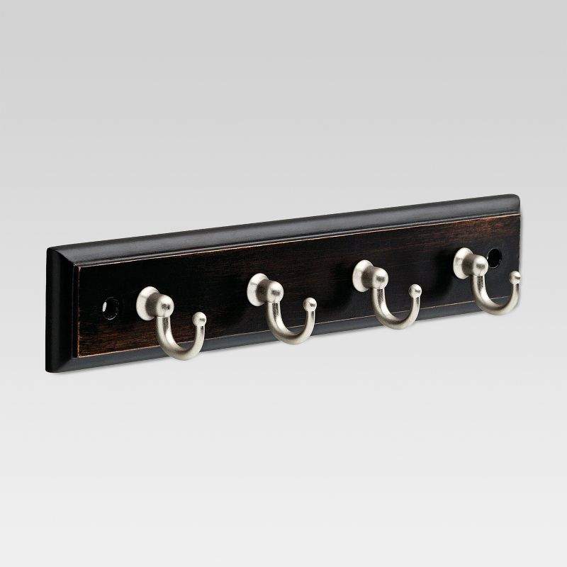 9" Key Rack with 4 Hooks - Black/Nickel - Threshold™