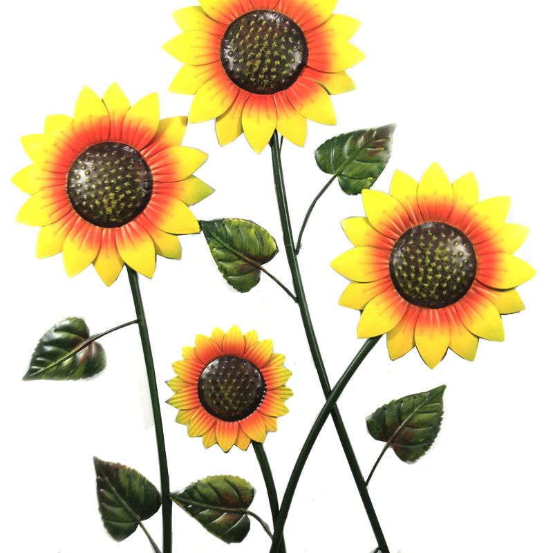 Home & Garden 42.0" Sunflowers On 3 Pole Stakes Fall Outdoor Decoration Direct Designs International  -  Decorative Garden Stakes