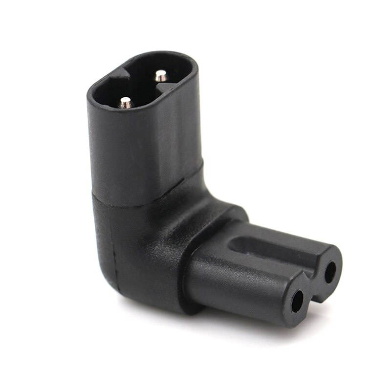 Hot sale 1Pc IEC 320 2-Pin C7 Female To C8 Male Right Angled AC Power Adapter Converter