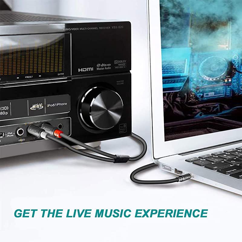 RCA to Audio Cable  35mm to 2Male RCA Stereo Cable 6 Feet