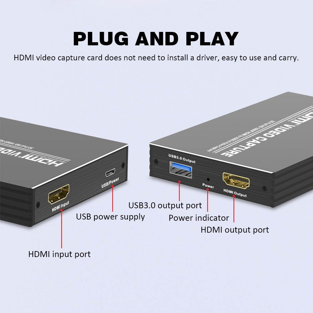 4K 1080P HDMI To USB3.0 Video Capture Card Live Streaming Camera DVD Camcorder