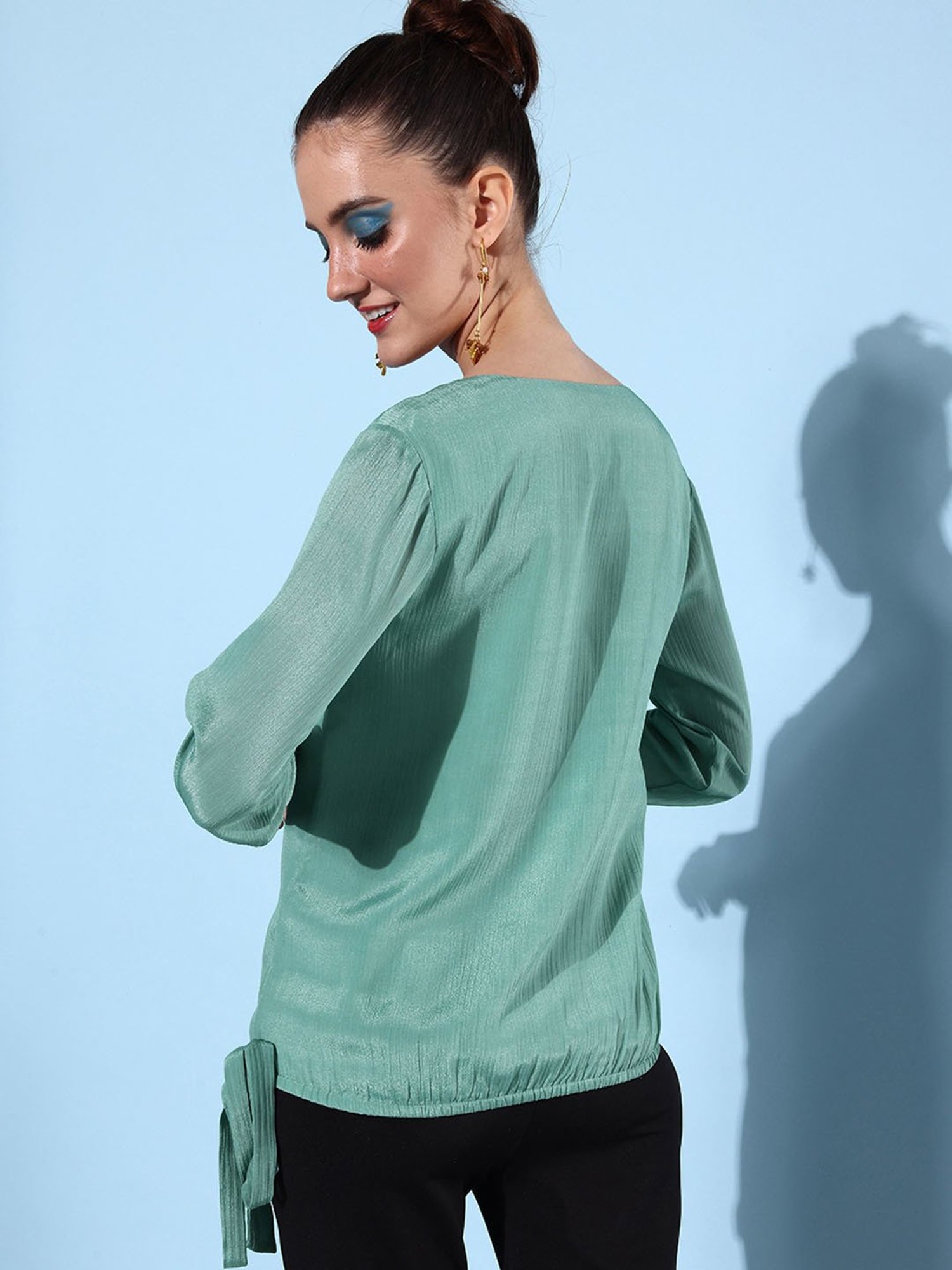 QUIERO Green Embellished Top