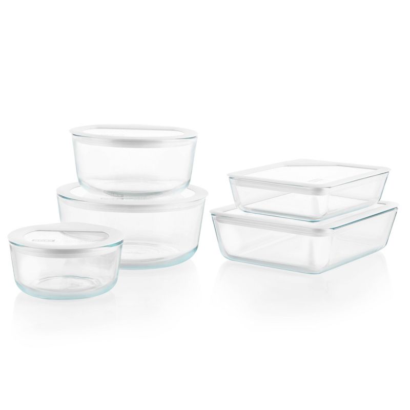 Pyrex 10pc Ultimate Glass Lid Set White