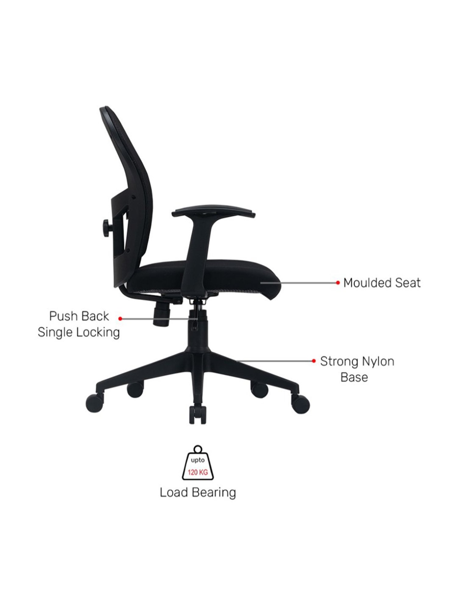 Durian Winstar Black Fabric Workspace Chair