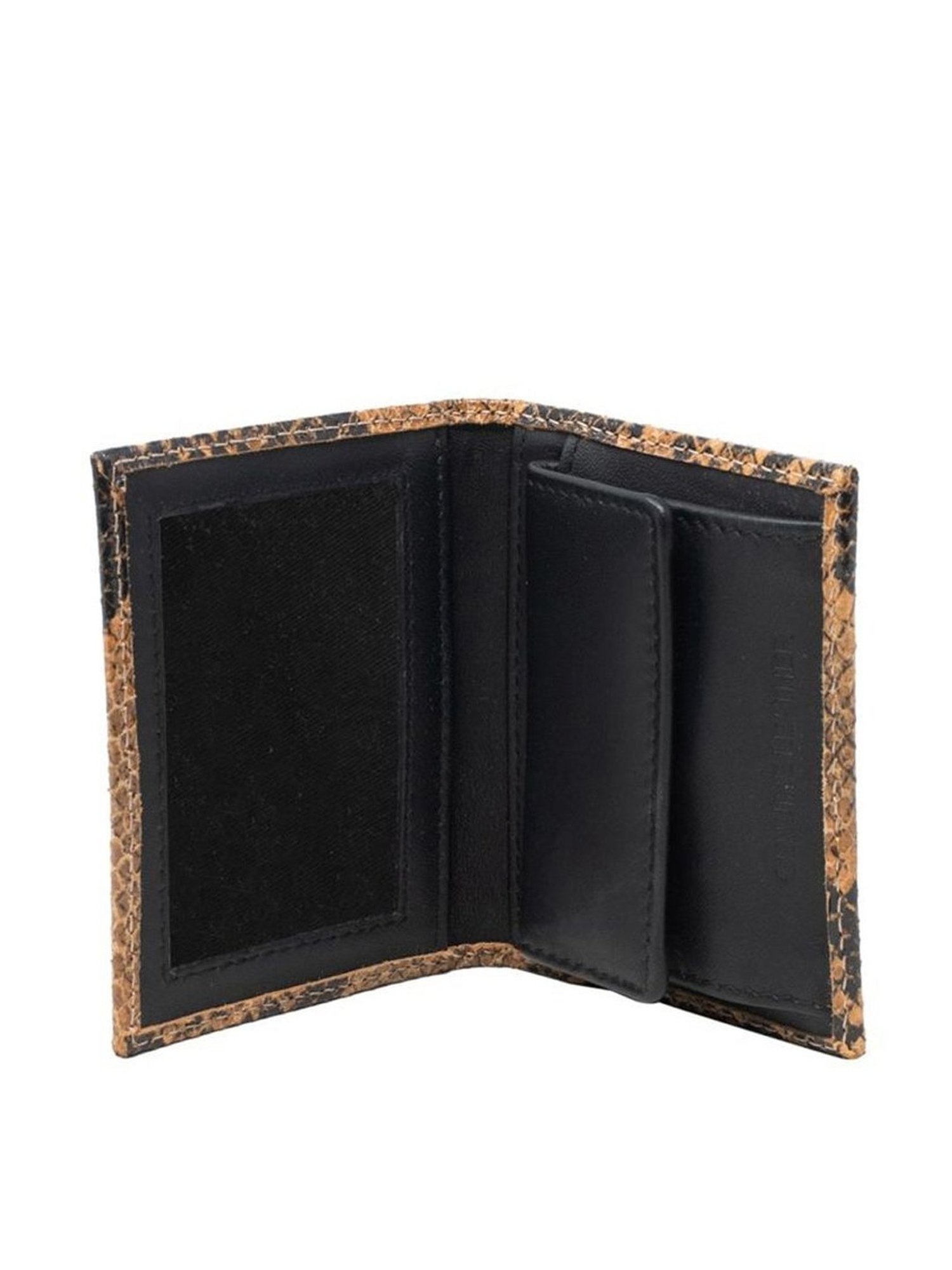 Tohl Beige Casual Leather Bi-Fold Wallet for Men