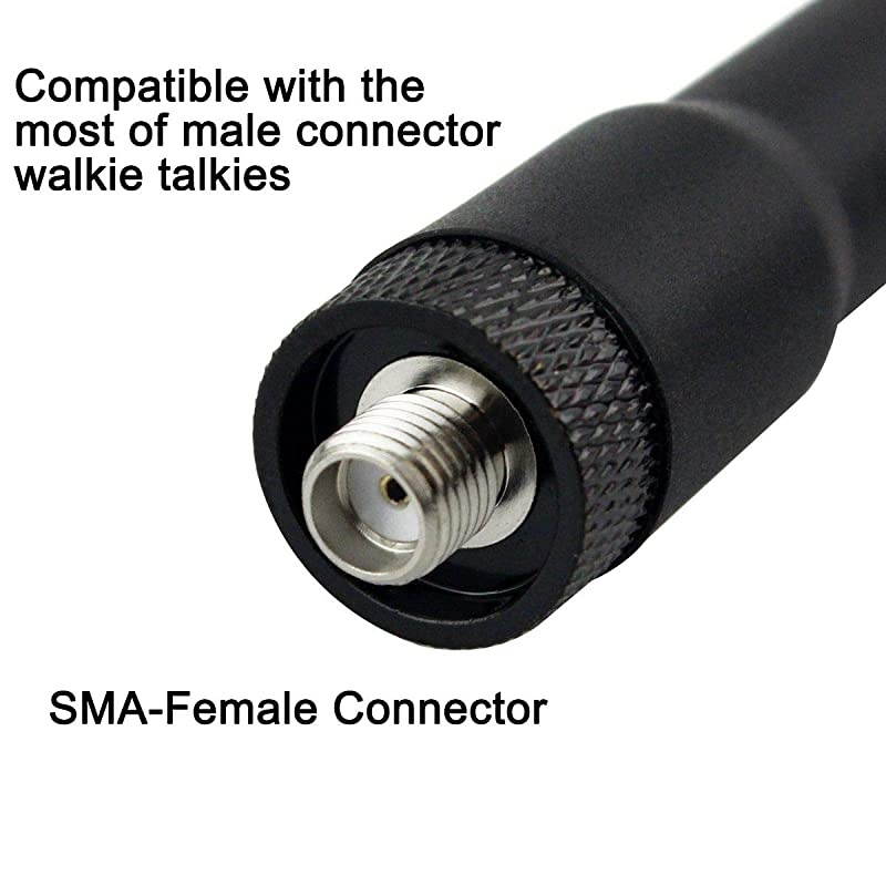 Two way Radio Antenna Soft Dual Band 144/430MHz SMA-F Antenna for Baofeng UV-5R BF-888S Kenwood  H-777 RT-5R Walkie Talkies (1 Pack)