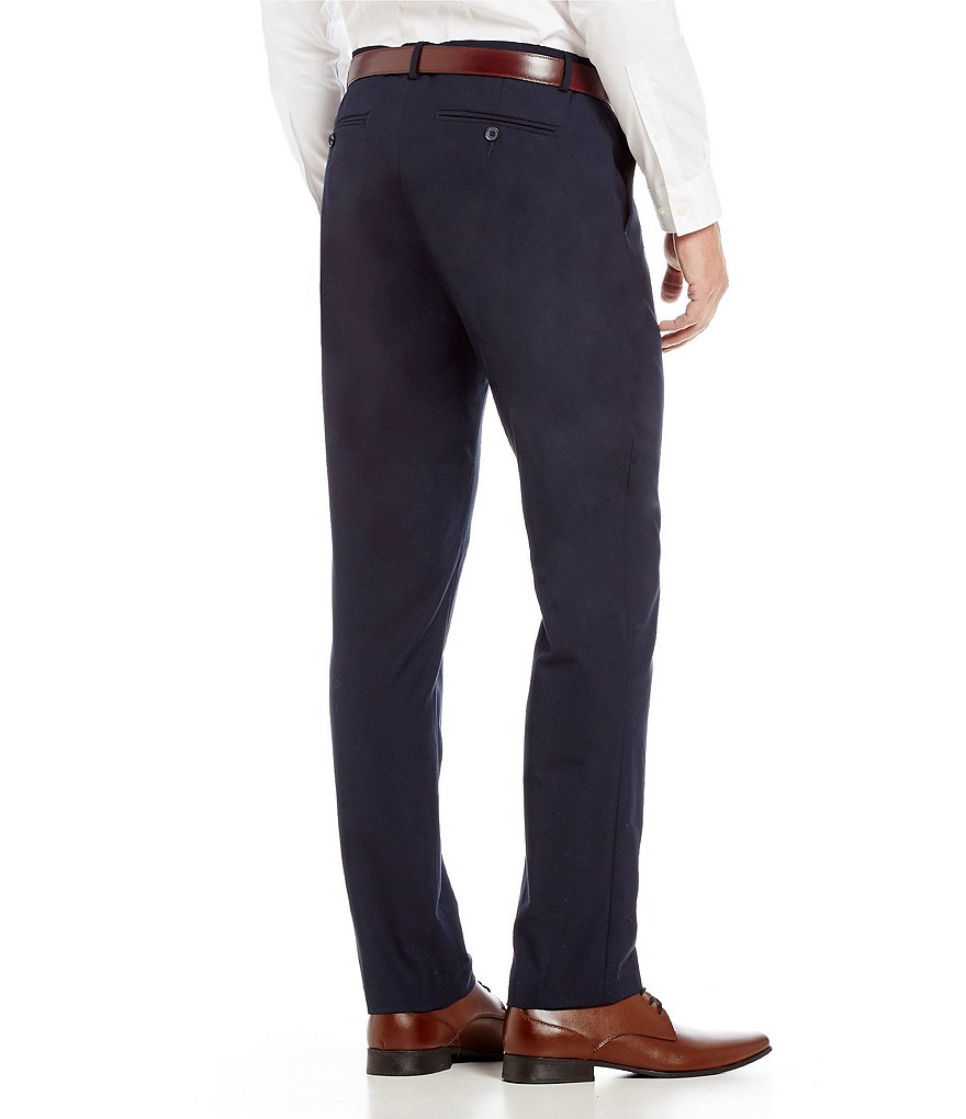 Calvin Klein Slim-Fit Flat-Front Fine Cord Stripe Bi-Stretch Suit Separate Pants