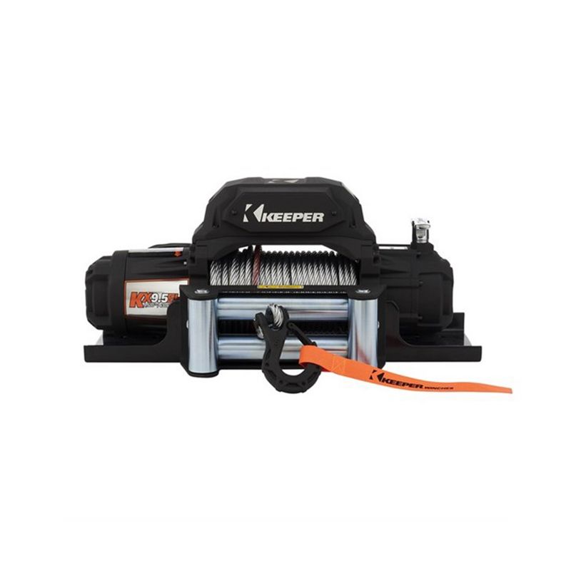 Keeper KX95122H Extreme Series 12 Volt 9500 Pound Capacity Electric Winch for Mid/Full Size Vehicles with 100 Foot Galvanized Wire Rope Cable, Black