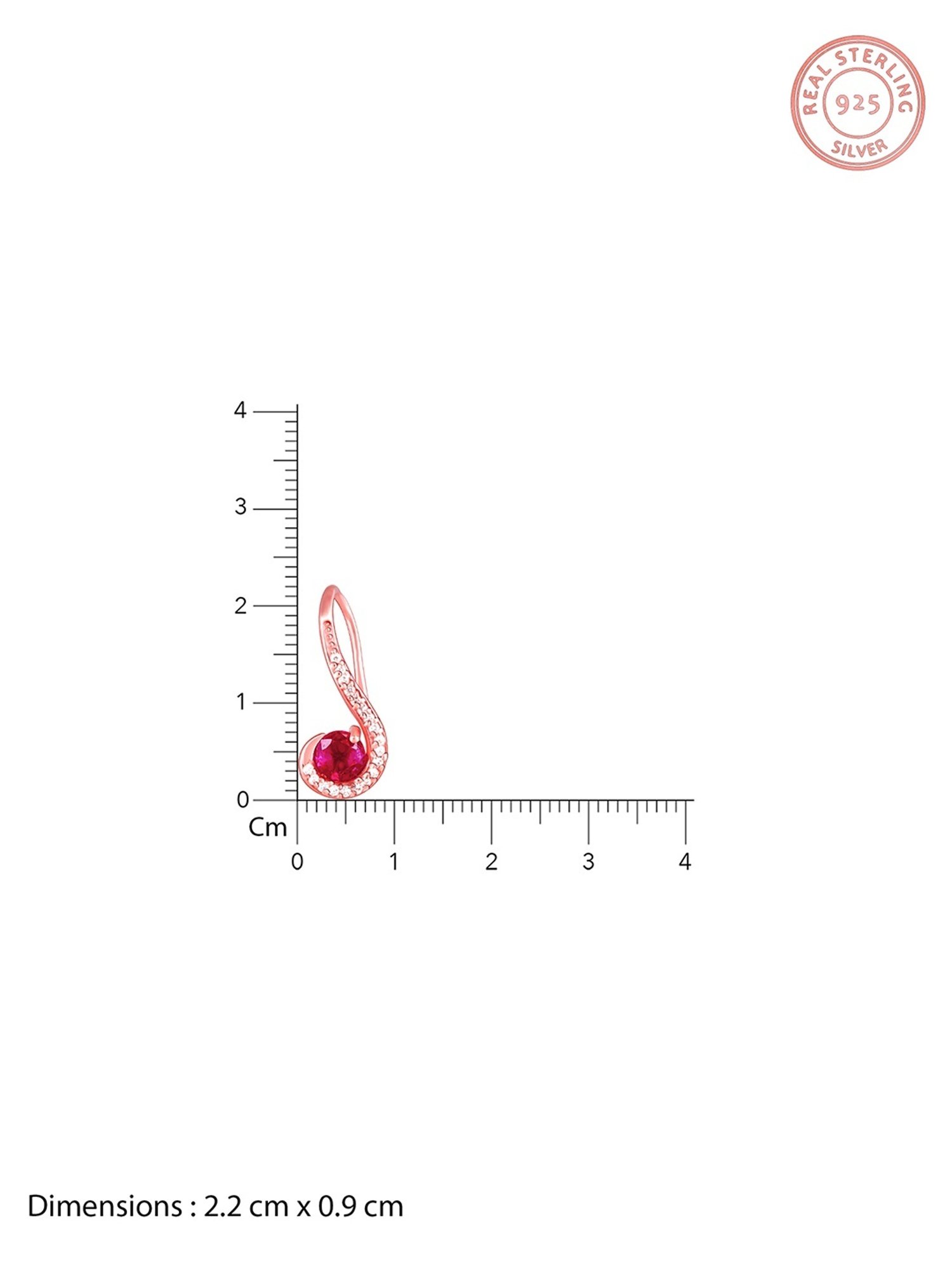 GIVA 92.5 Sterling Silver Rose Gold Rani Pink Drop Earrings