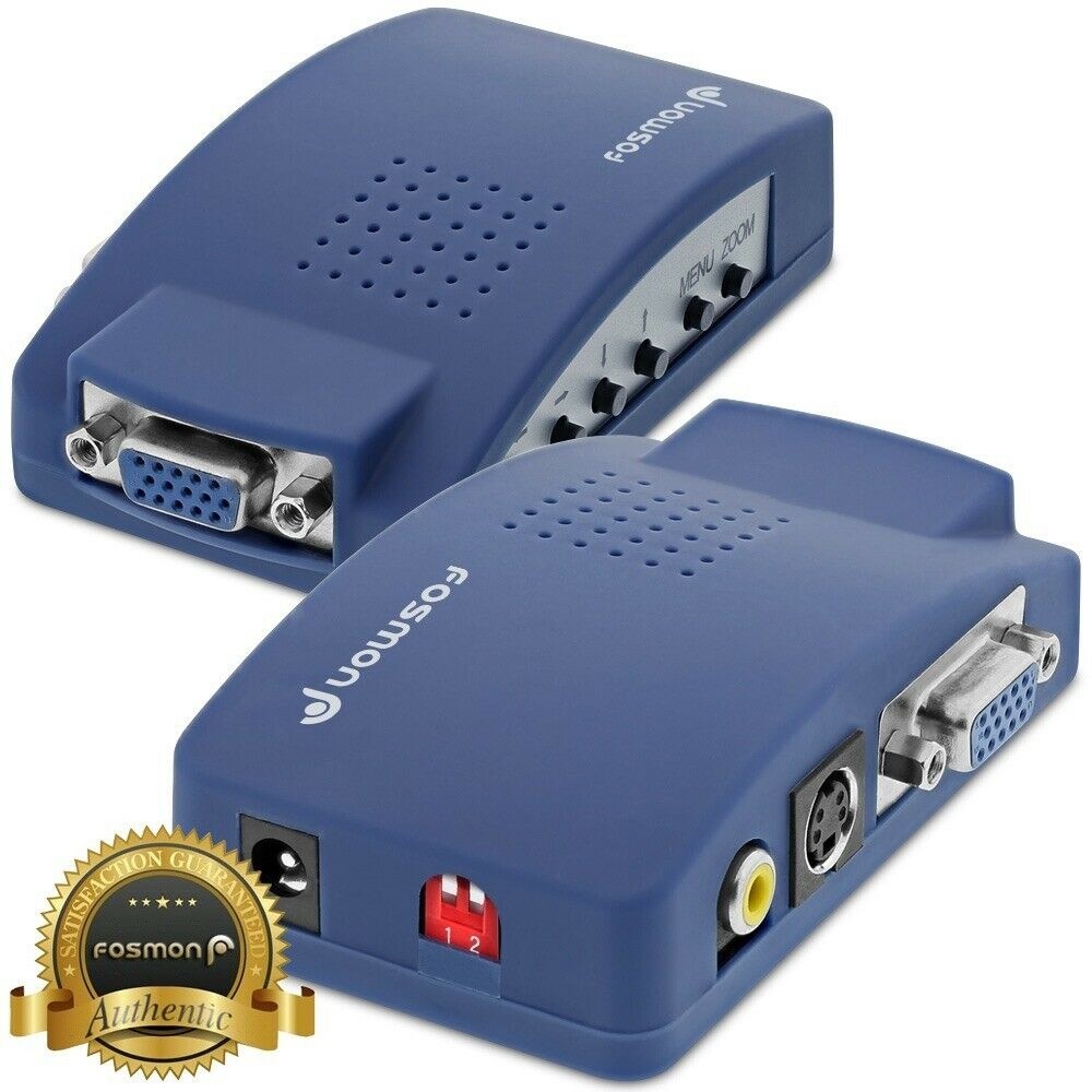 VGA to RCA Switch Box, PC to TV AV Monitor Composite S Video Converter Adapter