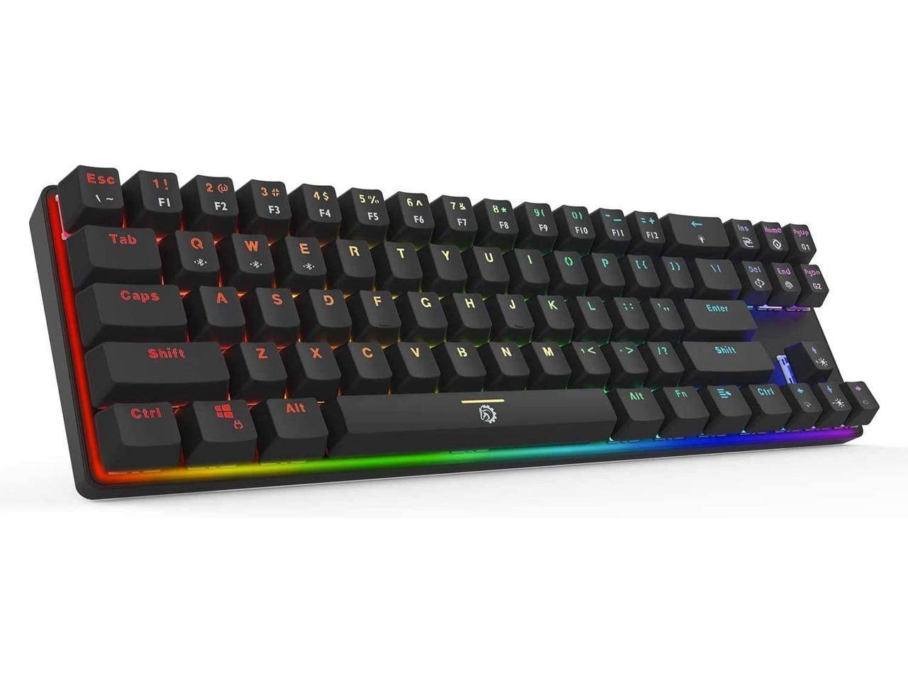 DREVO Calibur 60% Mechanical Gaming Keyboard RGB Backlit Wireless Bluetooth 4.0 and USB Wired 71 Key Compact TKL Blue Switch