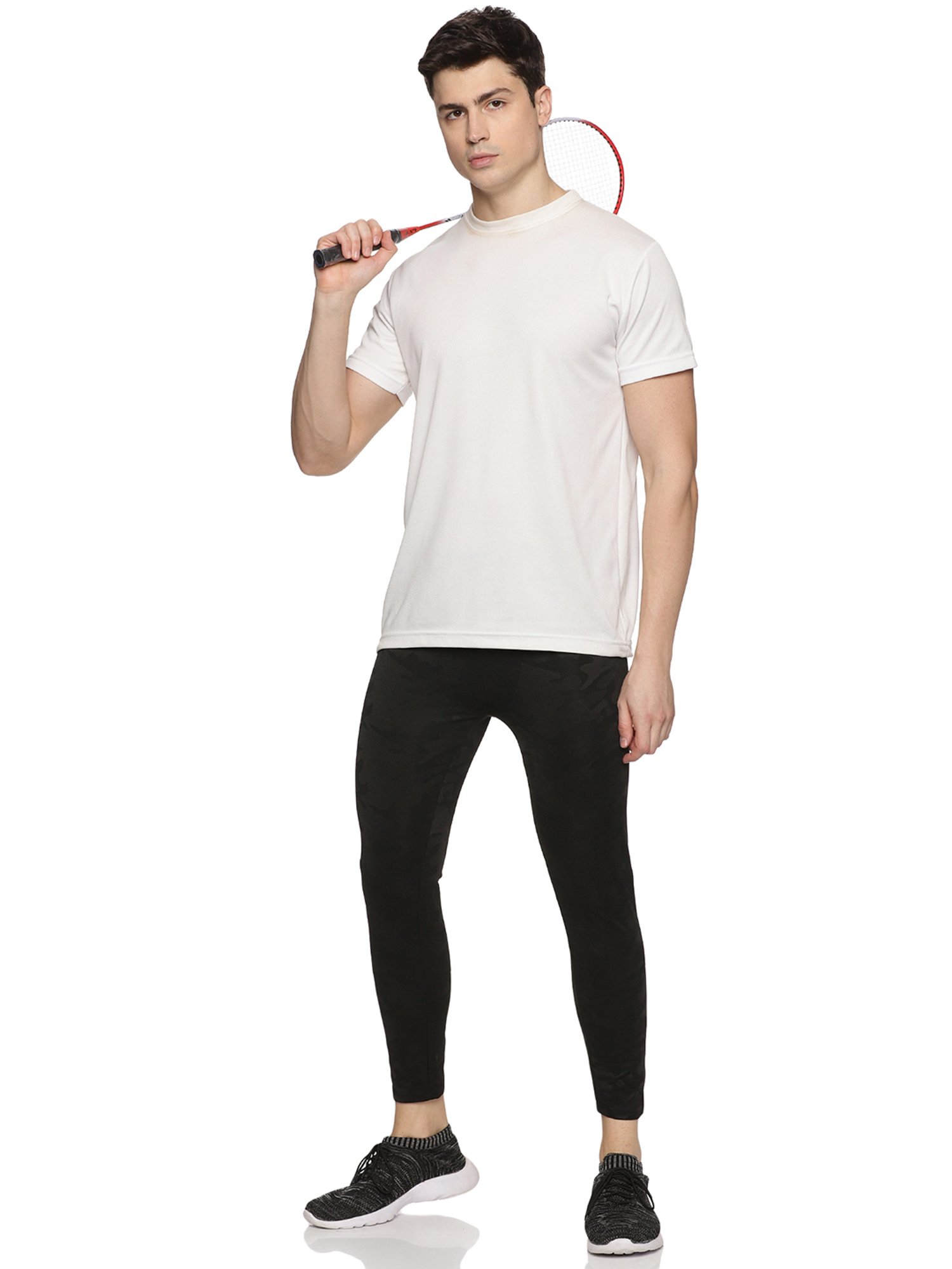 DOMIN8 Men Slim Fit Black Tights With Elasticated Waist